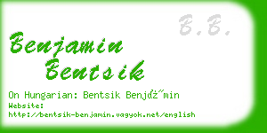 benjamin bentsik business card